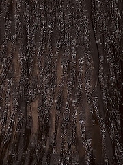Lipsy Black Textured Fringe Tie Neck Blouse - Image 5 of 5