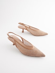 Goli - Forever Comfort® Mesh Jewel Slingback čevlji z visoko peto čevlji - Slika 1 iz 5