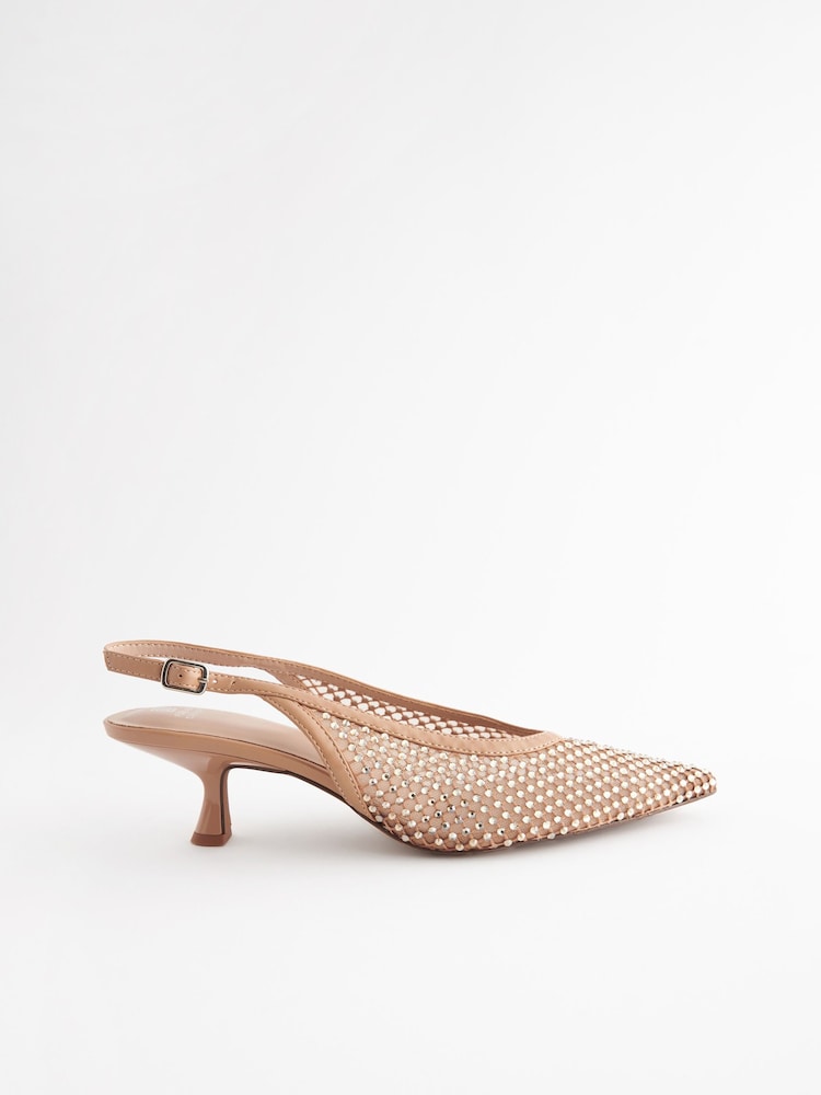 Goli - Forever Comfort® Mesh Jewel Slingback čevlji z visoko peto čevlji - Slika 2 iz 5 Goli - Forever Comfort® Mesh Jewel Slingback čevlji z visoko peto čevlji - Slika 2 iz 5