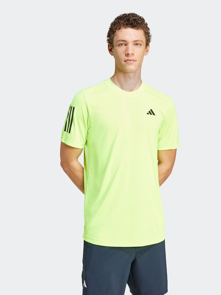 adidas Neon Club 3-Stripes Tennis T-Shirt - Image 1 of 7