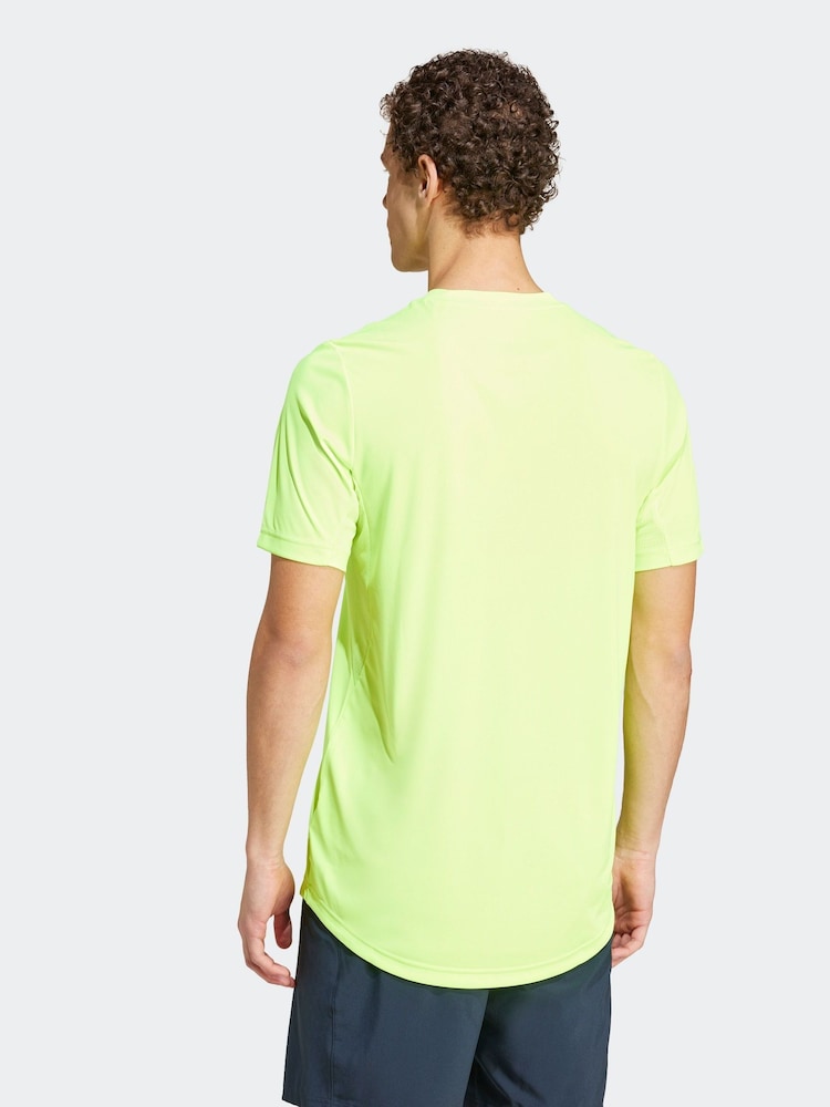 adidas Neon Club 3-Stripes Tennis T-Shirt - Image 2 of 7