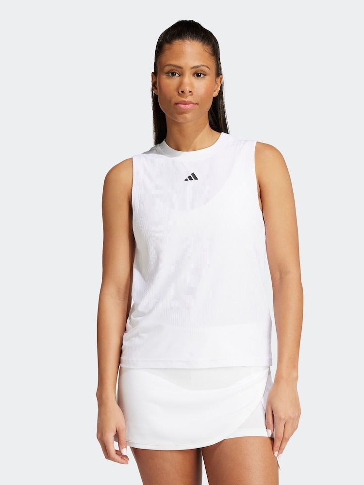 adidas White Tennis Pro AIRCHILL Match Tank Top - Image 1 of 8