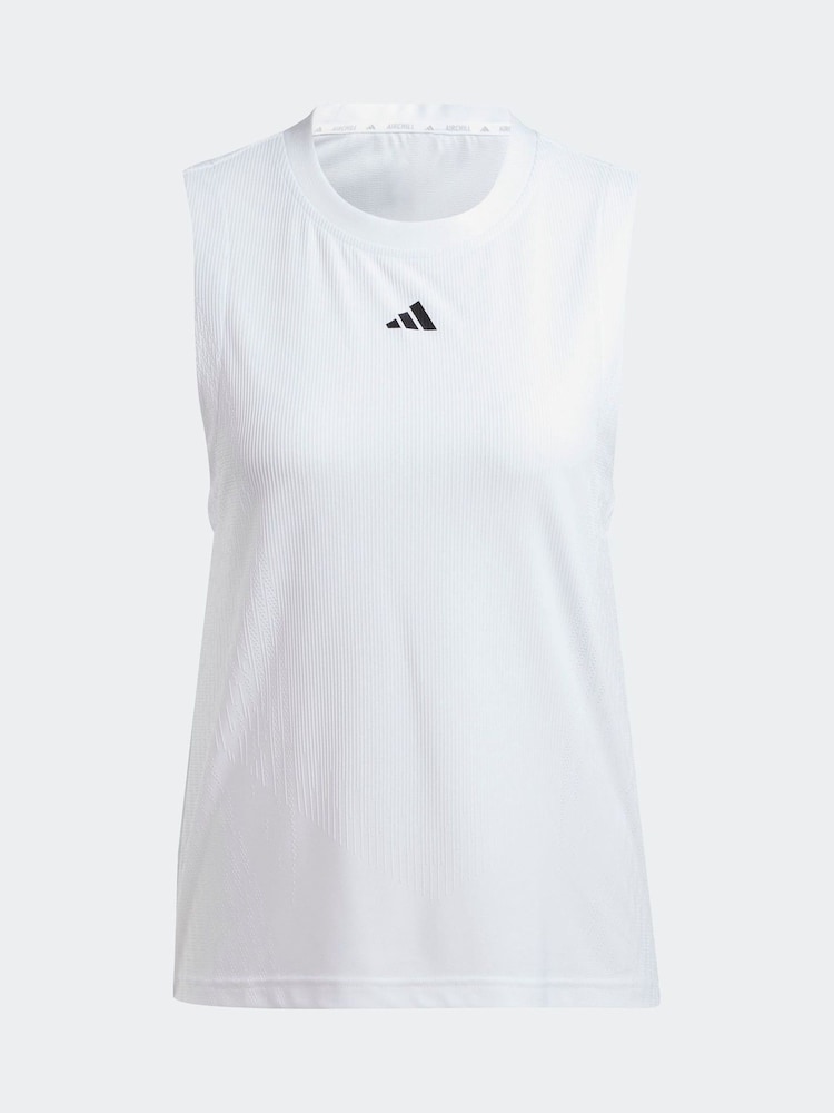 adidas White Tennis Pro AIRCHILL Match Tank Top - Image 8 of 8