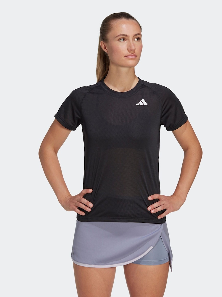 adidas Black Tennis Club T-Shirt - Image 1 of 7