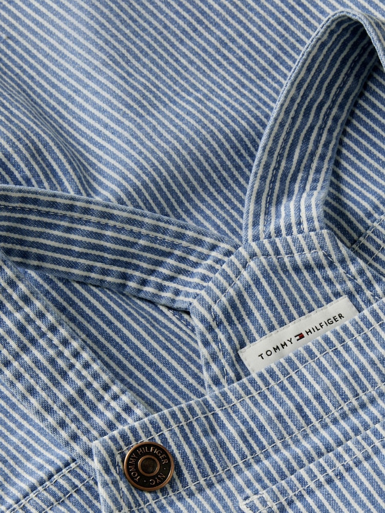Tommy Hilfiger Blue Railroad Stripe Denim Dungarees - Image 3 of 3 Tommy Hilfiger Blue Railroad Stripe Denim Dungarees - Image 3 of 3