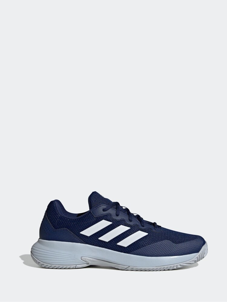 adidas Blue/White Gamecourt 2.0 Tennis Trainers - Image 1 of 11