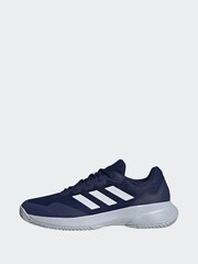 adidas Blue/White Gamecourt 2.0 Tennis Trainers - Image 3 of 11