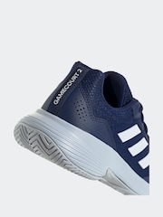 adidas Blue/White Gamecourt 2.0 Tennis Trainers - Image 9 of 11