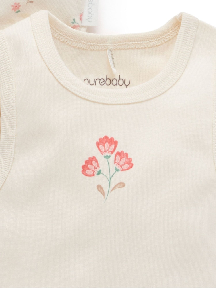 Pink - Purebaby Short Sleeve Bodysuits 2 Pack - Larawan 4 ng 4