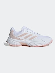 adidas White/Pink Courtjam Control 3 Tennis Shoes - Image 1 of 1
