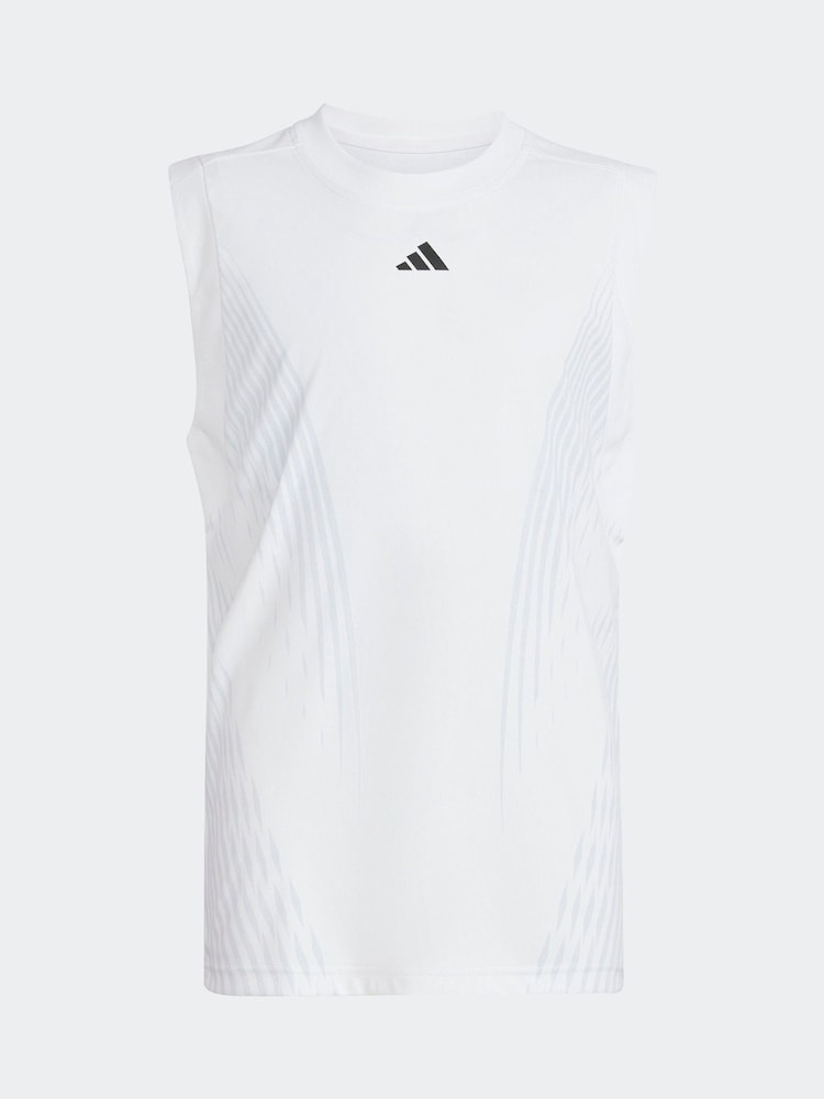 adidas White Tennis Girls Pro Tank - Image 2 of 6