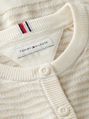 Tommy Hilfiger White Essential Stripe Cardigan - Image 3 of 3