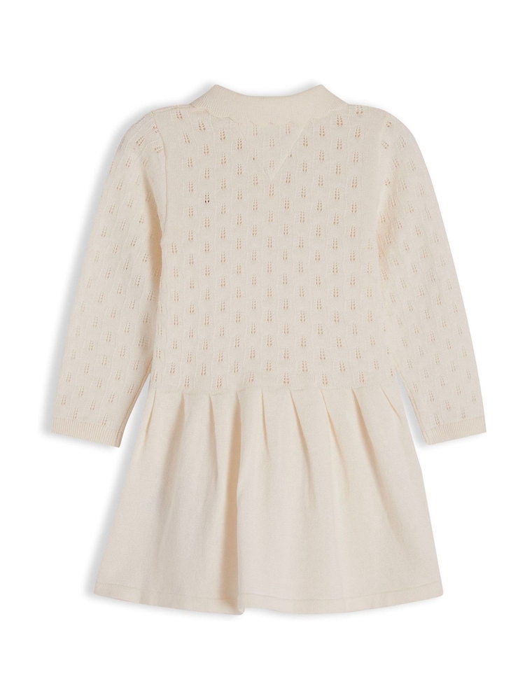 Tommy Hilfiger White Pointelle Fit And Flare Dress - Image 2 of 3 Tommy Hilfiger White Pointelle Fit And Flare Dress - Image 2 of 3