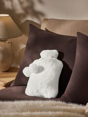 Cream Faux Fur Hot Water Bottle - Image 1 of 3