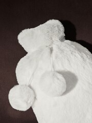 Cream Faux Fur Hot Water Bottle - Image 2 of 3