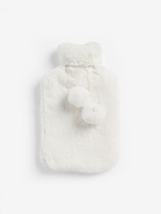 Cream Faux Fur Hot Water Bottle - Image 3 of 3