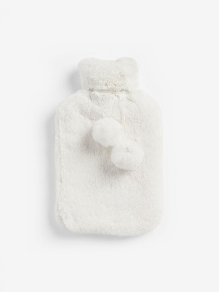 Cream Faux Fur Hot Water Bottle - Image 3 of 3