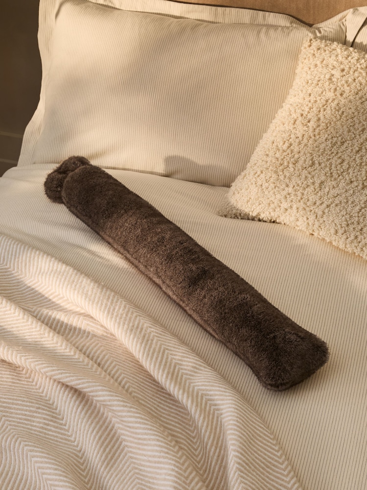 Brown Faux Fur Long Hot Water Bottle - Image 1 of 3