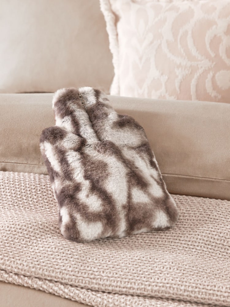 Animal Print Faux Fur Hot Water Bottle - Image 1 of 3