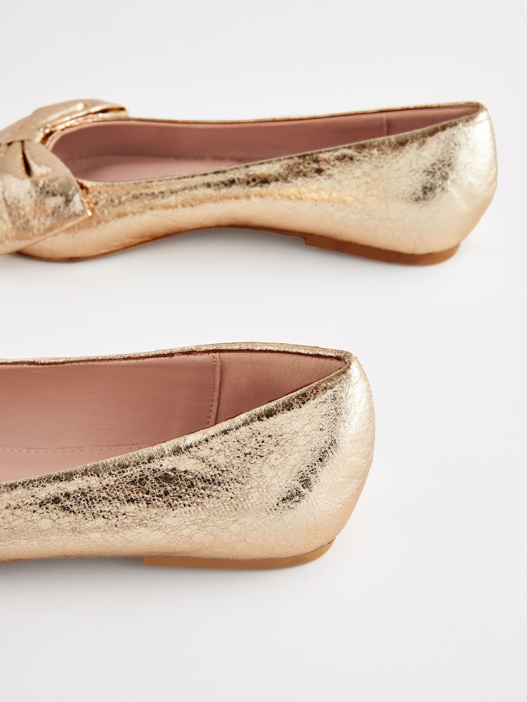Gold - Forever Comfort® Spitze Ballerinas mit Schleife - Image 6 of 7