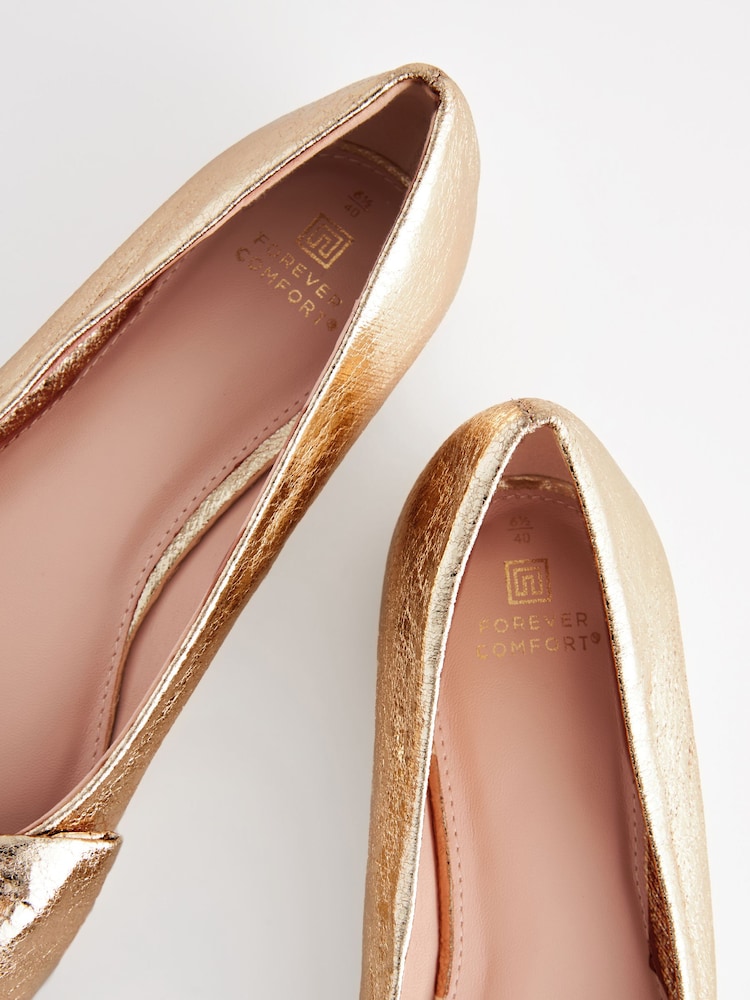Gold - Forever Comfort® Spitze Ballerinas mit Schleife - Image 7 of 7