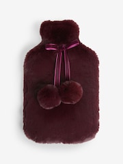 Plum Purple Faux Fur Hot Water Bottle - Image 2 of 3