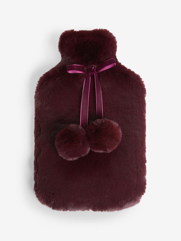 Plum Purple Faux Fur Hot Water Bottle - Image 2 of 3