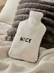 Black/White Borg Naughty or Nice Reversible Hot Water Bottle - Image 1 of 6