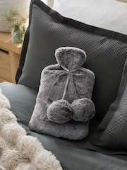 Grey Faux Fur Hot Water Bottle - Image 1 of 4