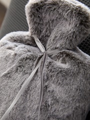 Grey Faux Fur Hot Water Bottle - Image 3 of 4