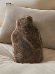 Brown Faux Fur Hot Water Bottle - Image 1 of 3