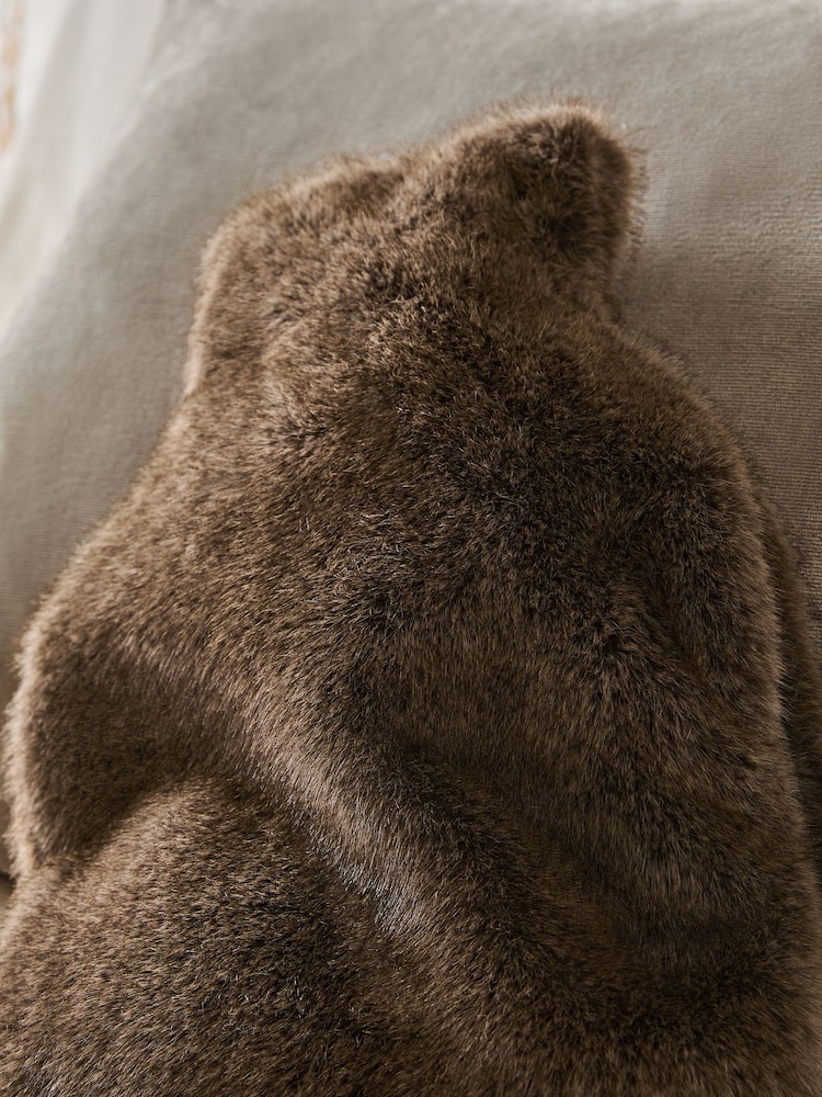 Brown Faux Fur Hot Water Bottle - Image 2 of 3 Brown Faux Fur Hot Water Bottle - Image 2 of 3