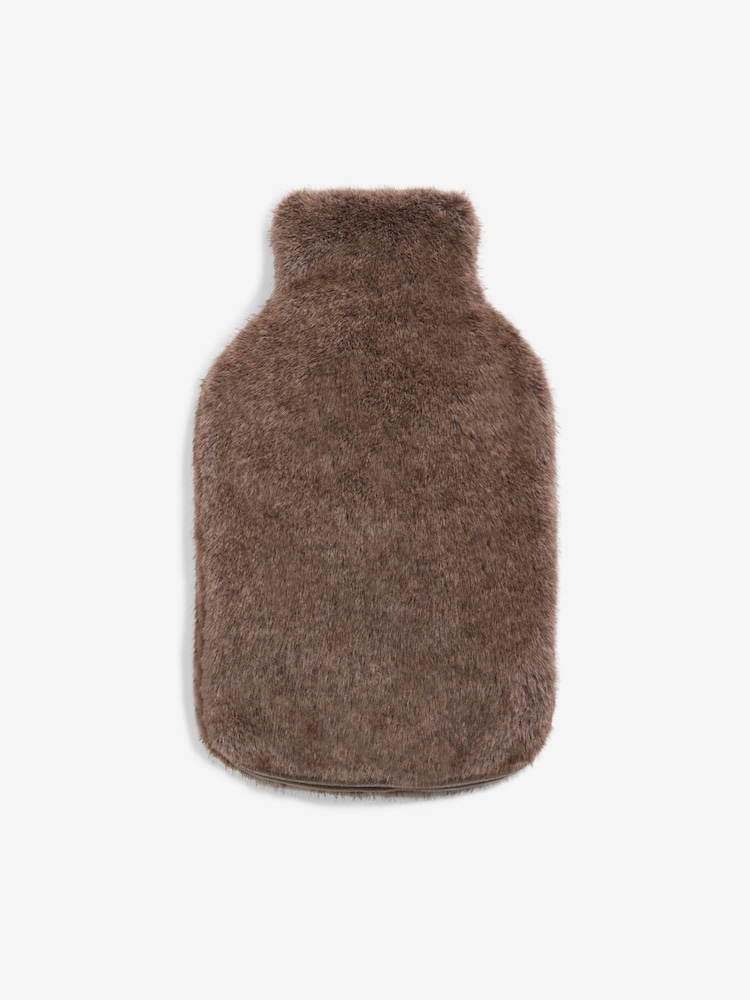 Brown Faux Fur Hot Water Bottle - Image 3 of 3 Brown Faux Fur Hot Water Bottle - Image 3 of 3