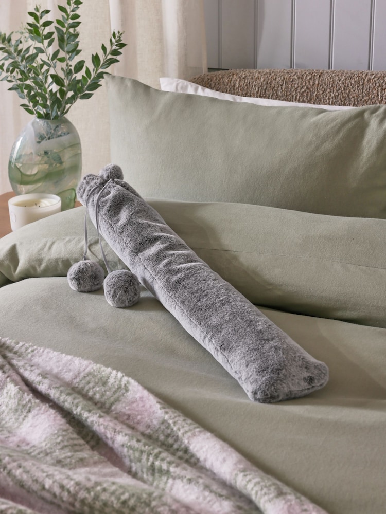 Grey Faux Fur Long Hot Water Bottle - Image 1 of 3