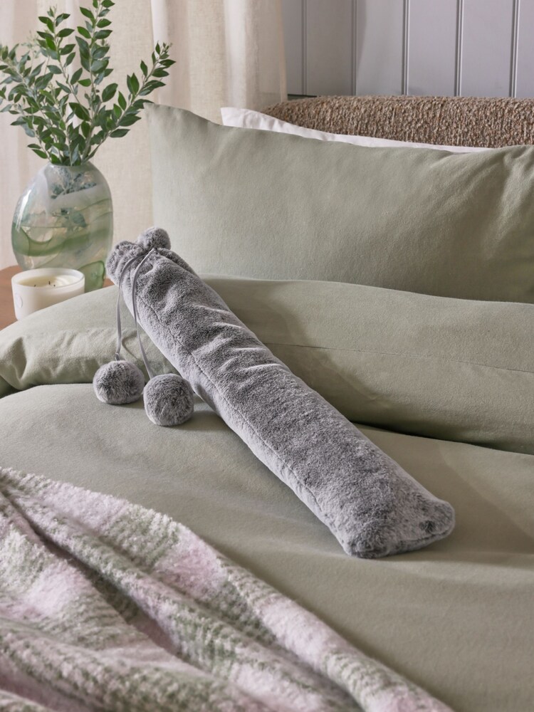 Grey Faux Fur Long Hot Water Bottle - Image 1 of 3 Grey Faux Fur Long Hot Water Bottle - Image 1 of 3
