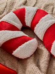 Red/Cream Candy Cane Long Hot Water Bottle - Image 2 of 4