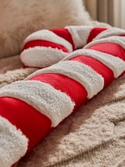 Red/Cream Candy Cane Long Hot Water Bottle - Image 3 of 4
