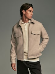 Neutral Brown Trucker Shacket - Image 1 of 11