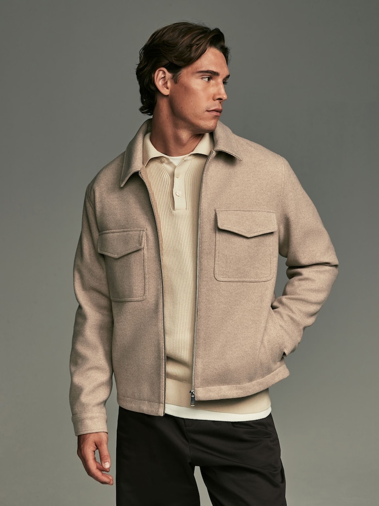 Neutral Brown Trucker Shacket - Image 1 of 11