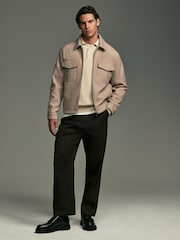 Neutral Brown Trucker Shacket - Image 2 of 11