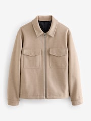 Neutral Brown Trucker Shacket - Image 7 of 11