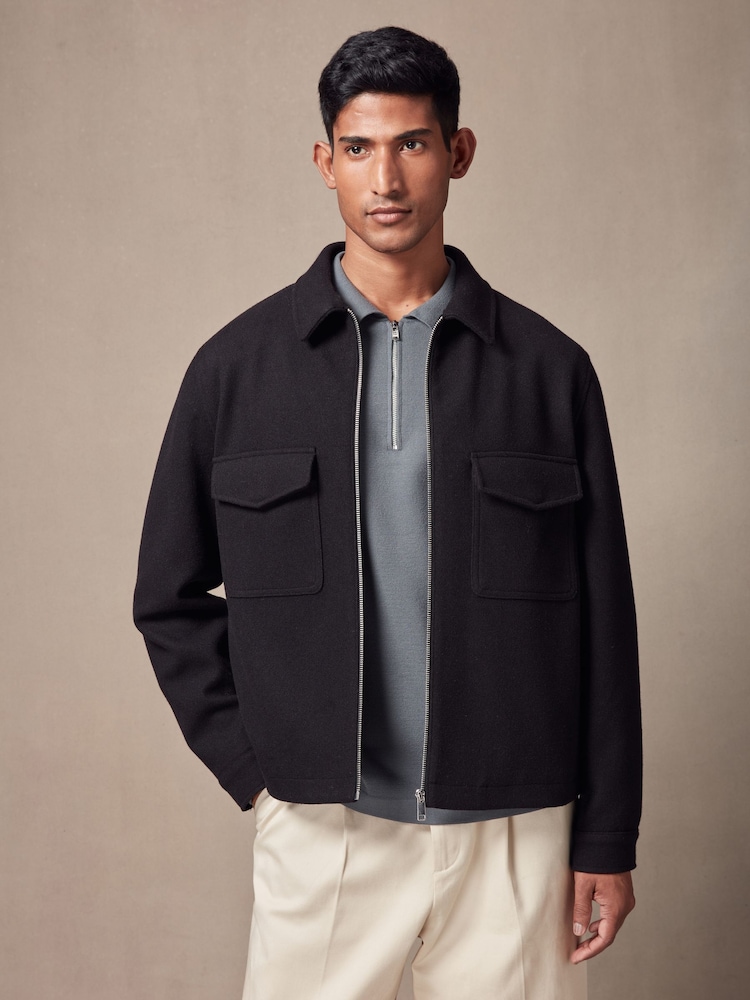 Black Trucker Shacket - Image 1 of 6