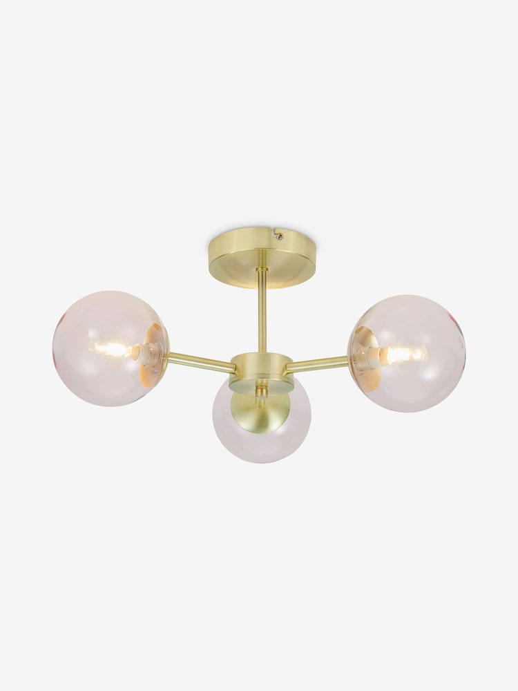 MADE.COM Pink Globe 3 Light Flush Ceiling Light - Image 2 of 3