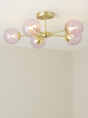 MADE.COM Pink Globe 5 Light Flush Ceiling Light - Image 1 of 3