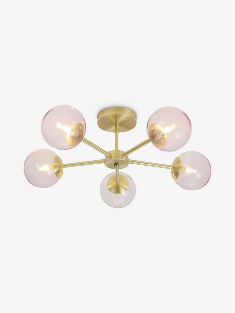MADE.COM Pink Globe 5 Light Flush Ceiling Light - Image 2 of 3