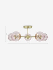 MADE.COM Pink Globe 5 Light Flush Ceiling Light - Image 3 of 3