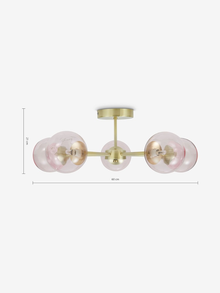 MADE.COM Pink Globe 5 Light Flush Ceiling Light - Image 3 of 3