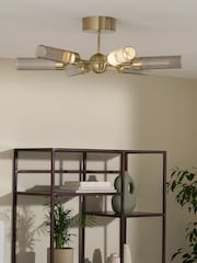 MADE.COM Champagne Gold Verona Flush Ceiling Light Fitting - Image 1 of 3