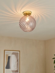 MADE.COM Pink Ilaria Flush Ceiling Light - Image 1 of 3
