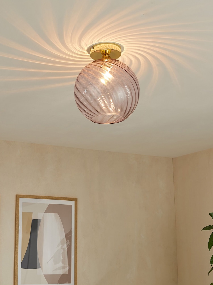 MADE.COM Pink Ilaria Flush Ceiling Light - Image 1 of 3